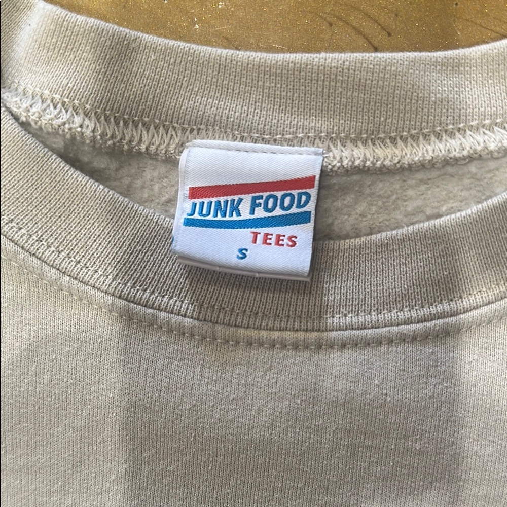 Junk Food Clothing Cream Crewneck with Snoopy Trophy Graphic - Picture 2 of 6